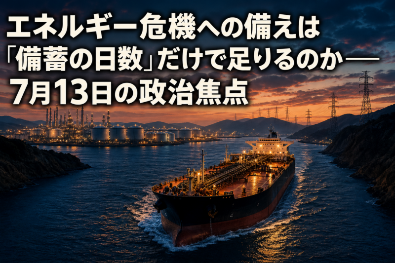 海上輸送と石油備蓄を表すエネルギー安全保障のイメージ。