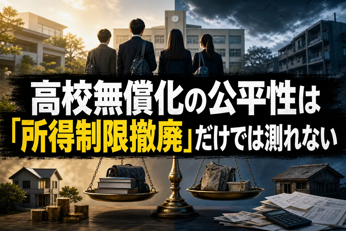 高校無償化の公平性は「所得制限撤廃」だけでは測れない