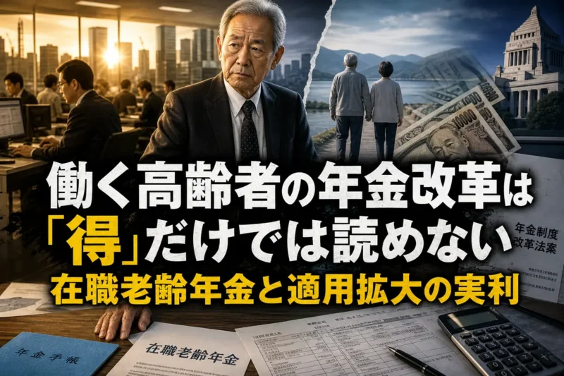 働く高齢者の年金改革は「得」だけでは読めない 在職老齢年金と適用拡大の実利
