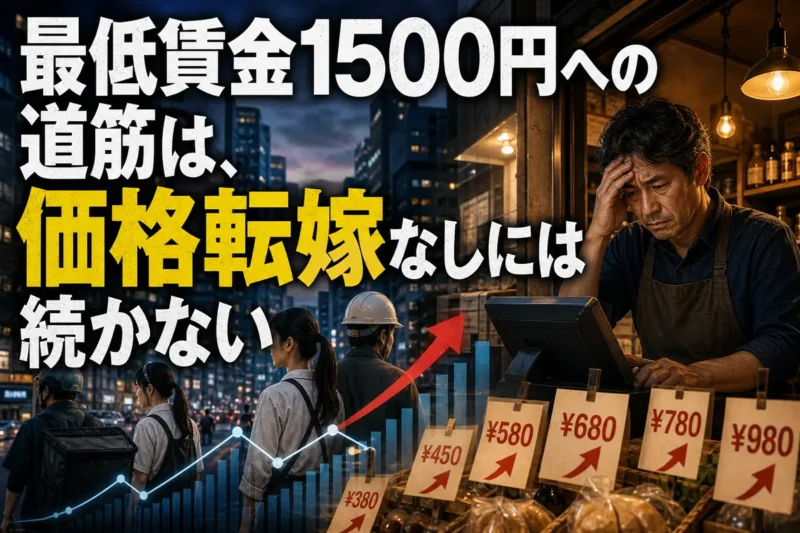最低賃金1500円への道筋は、価格転嫁なしには続かない