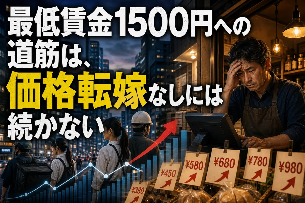 最低賃金1500円への道筋は、価格転嫁なしには続かない