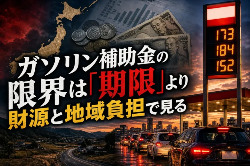 ガソリン補助金の限界は「期限」より財源と地域負担で見る