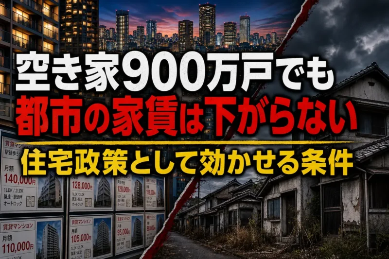 空き家900万戸でも都市の家賃は下がらない　住宅政策として効かせる条件