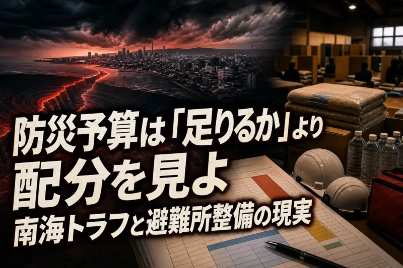 防災予算は「足りるか」より配分を見よ 南海トラフと避難所整備の現実