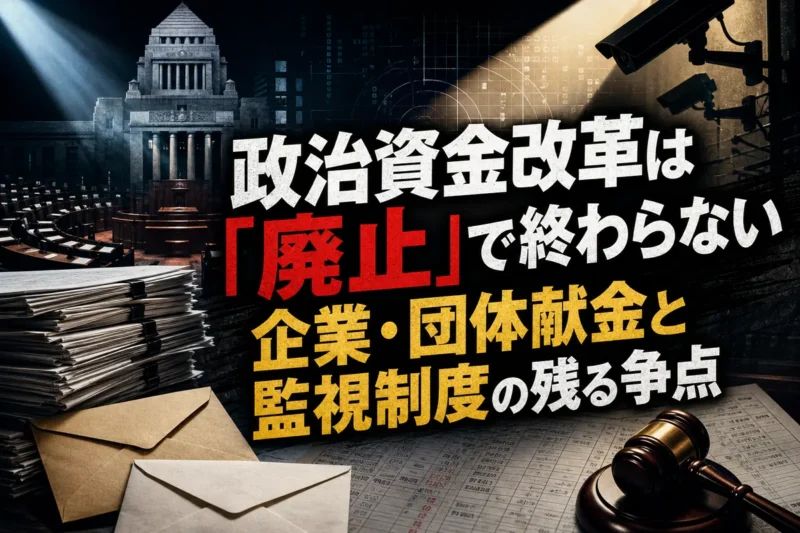 政治資金改革は「廃止」で終わらない　企業・団体献金と監視制度の残る争点