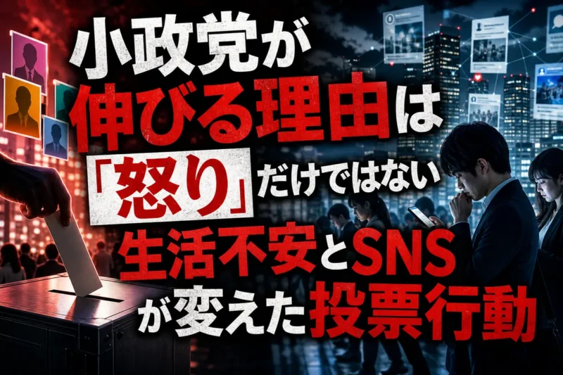 小政党が伸びる理由は「怒り」だけではない　生活不安とSNSが変えた投票行動