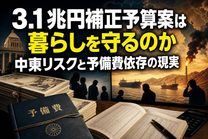 3.1兆円補正予算案は暮らしを守るのか　中東リスクと予備費依存の現実