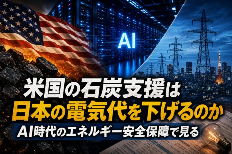 米国の石炭支援は日本の電気代を下げるのか　AI時代のエネルギー安全保障で見る