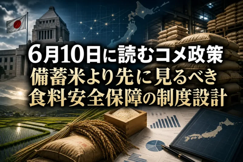 6月10日に読むコメ政策　備蓄米より先に見るべき食料安全保障の制度設計