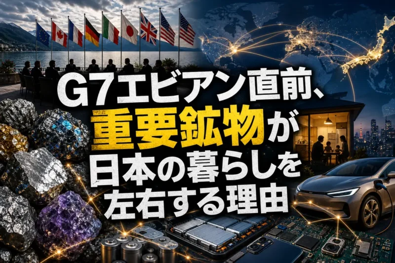 G7エビアン直前、重要鉱物が日本の暮らしを左右する理由