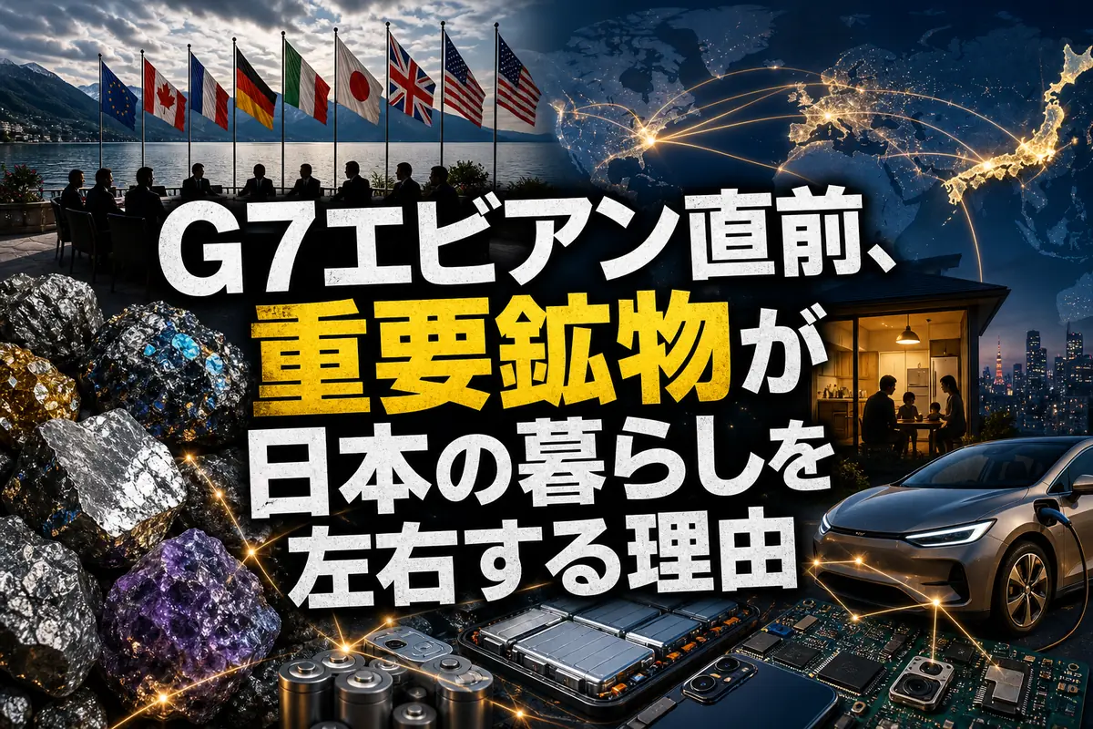 G7エビアン直前、重要鉱物が日本の暮らしを左右する理由
