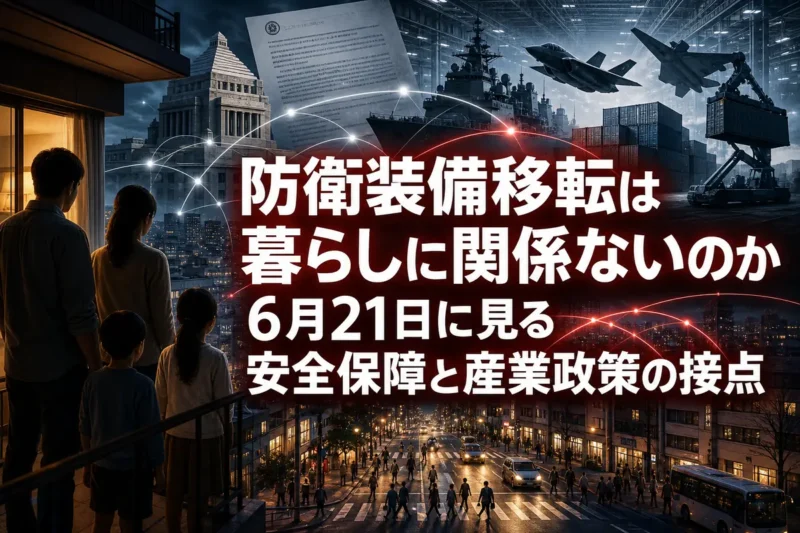 防衛装備移転は暮らしに関係ないのか　6月21日に見る安全保障と産業政策の接点