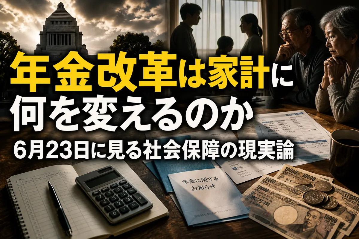 年金改革は家計に何を変えるのか　6月23日に見る社会保障の現実論