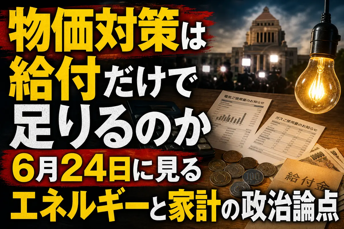 物価対策は給付だけで足りるのか 6月24日に見るエネルギーと家計の政治論点