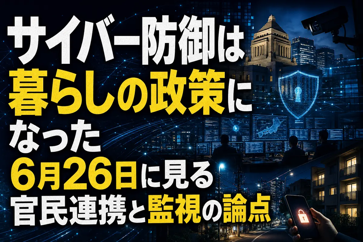 サイバー防御は暮らしの政策になった 6月26日に見る官民連携と監視の論点