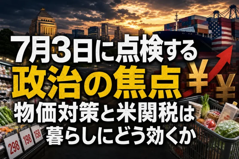 7月3日に点検する政治の焦点　物価対策と米関税は暮らしにどう効くか