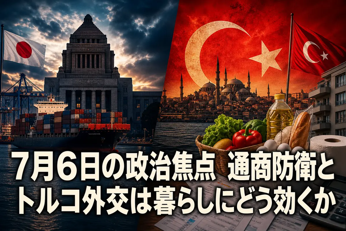 7月6日の政治焦点 通商防衛とトルコ外交は暮らしにどう効くか
