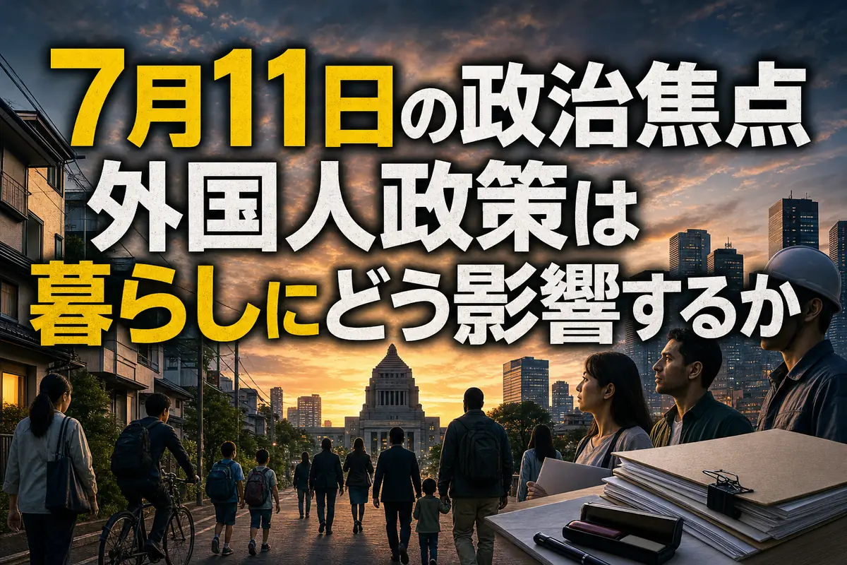 7月11日の政治焦点 外国人政策は暮らしにどう影響するか