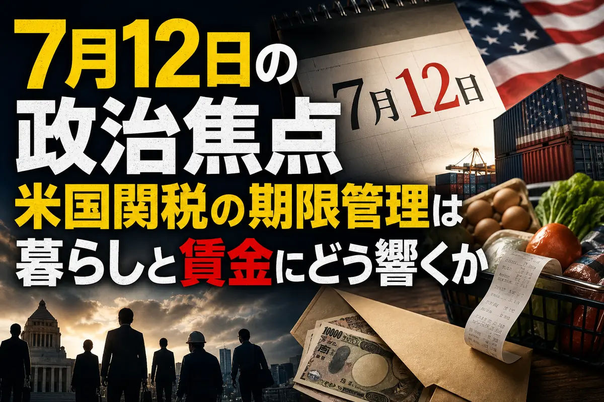 7月12日の政治焦点 米国関税の期限管理は暮らしと賃金にどう響くか