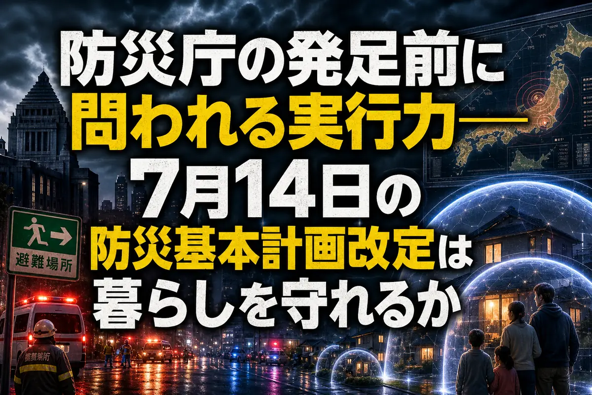 防災庁の発足前に問われる実行力――7月14日の防災基本計画改定は暮らしを守れるか