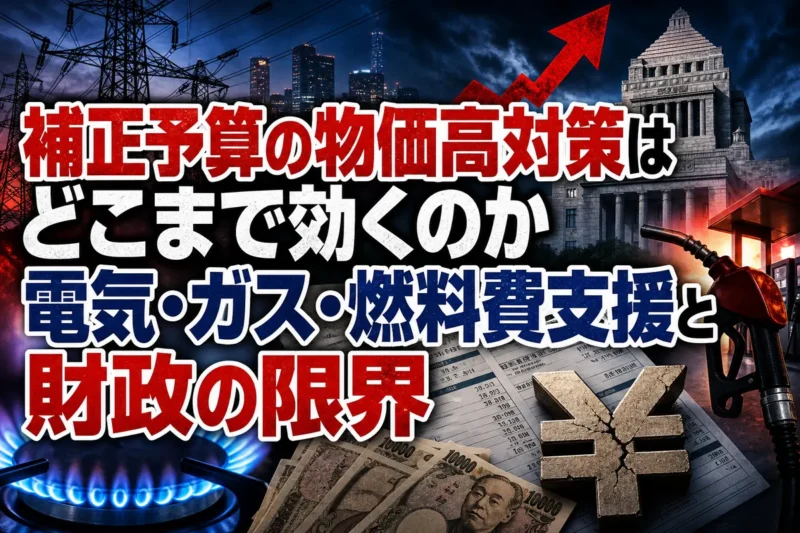 補正予算の物価高対策はどこまで効くのか　電気・ガス・燃料費支援と財政の限界