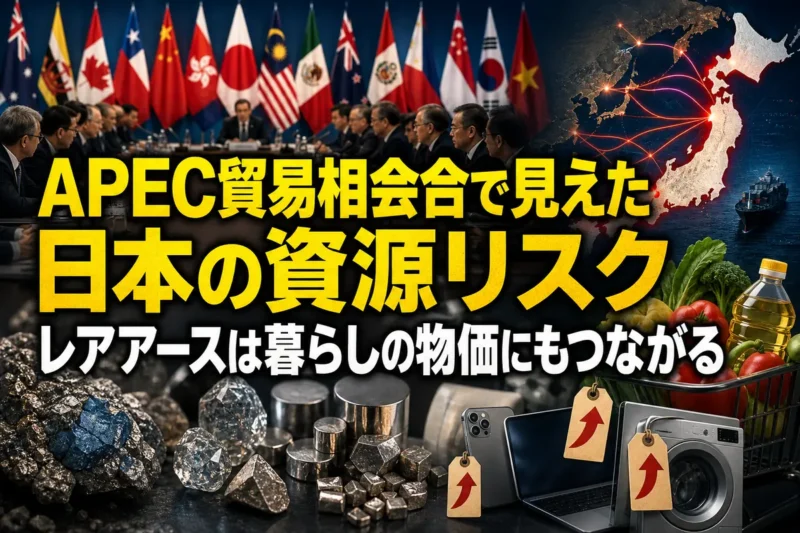 APEC貿易相会合で見えた日本の資源リスク　レアアースは暮らしの物価にもつながる