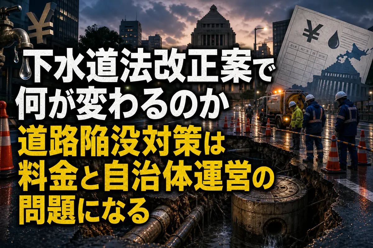 下水道法改正案で何が変わるのか 道路陥没対策は料金と自治体運営の問題になる