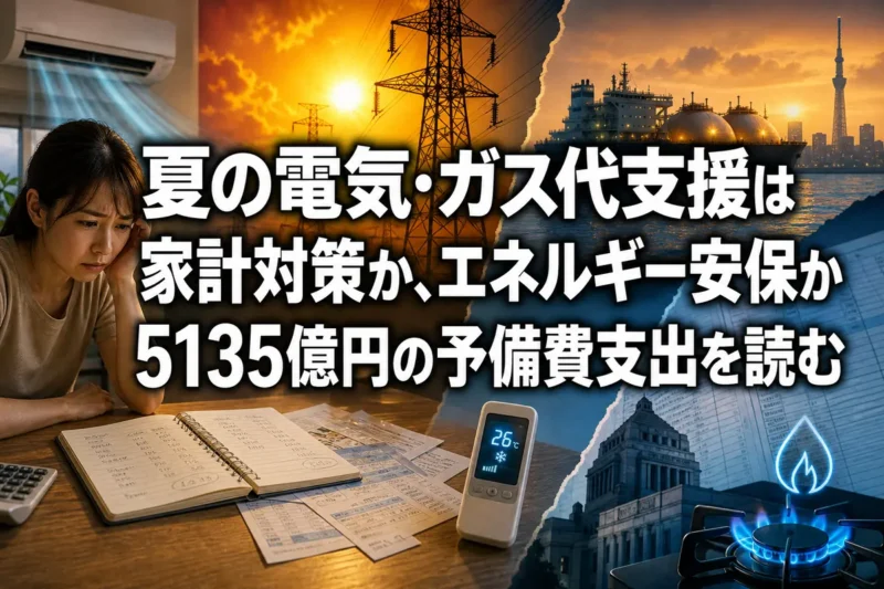 夏の電気・ガス代支援は家計対策か、エネルギー安保か 5135億円の予備費支出を読む