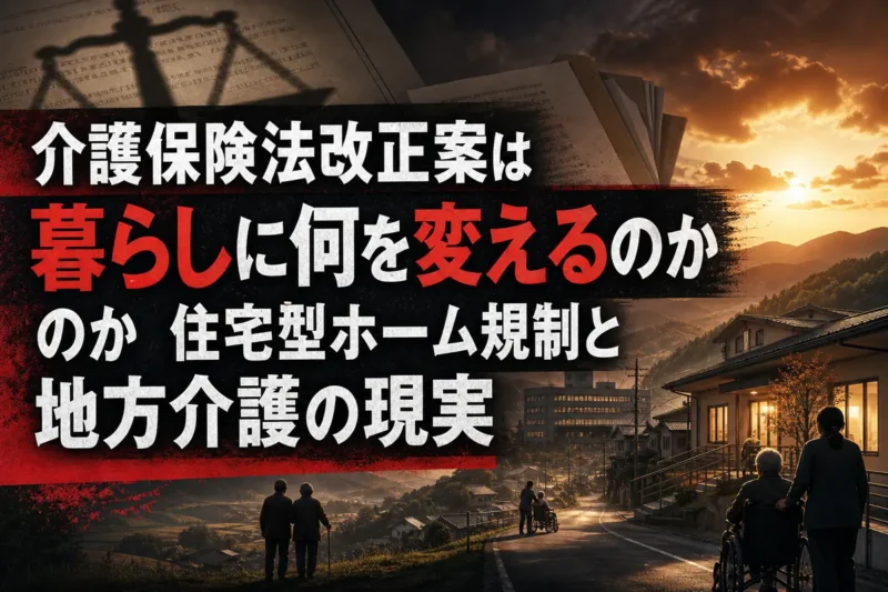 介護保険法改正案は暮らしに何を変えるのか　住宅型ホーム規制と地方介護の現実
