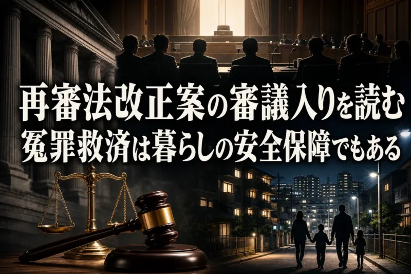 再審法改正案の審議入りを読む　冤罪救済は暮らしの安全保障でもある
