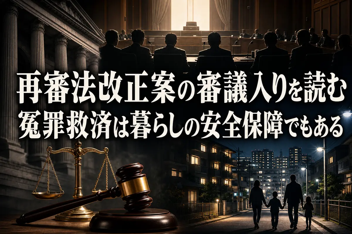 再審法改正案の審議入りを読む 冤罪救済は暮らしの安全保障でもある