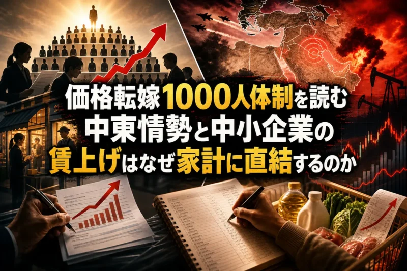 価格転嫁1000人体制を読む　中東情勢と中小企業の賃上げはなぜ家計に直結するのか