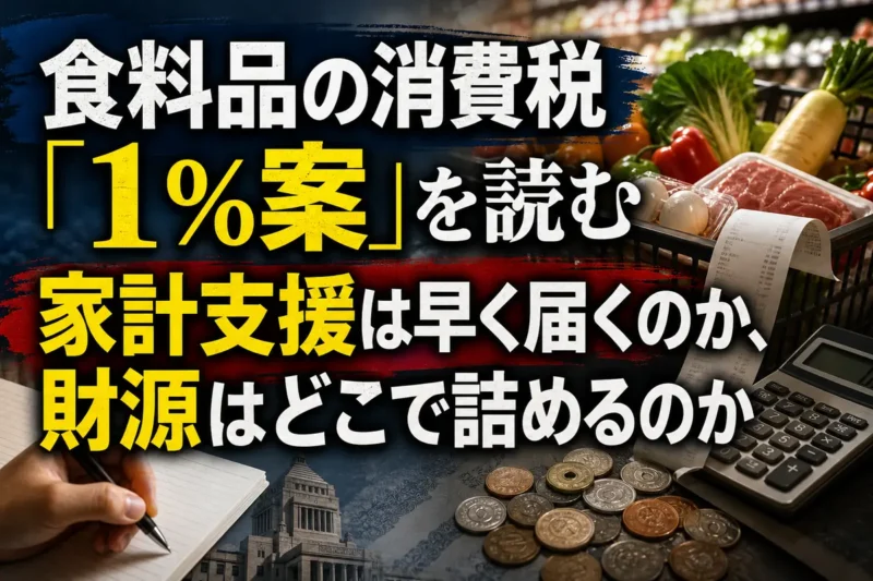 食料品の消費税「1％案」を読む　家計支援は早く届くのか、財源はどこで詰めるのか