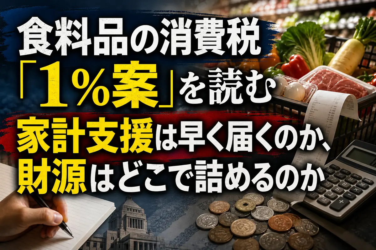食料品の消費税「1％案」を読む　家計支援は早く届くのか、財源はどこで詰めるのか