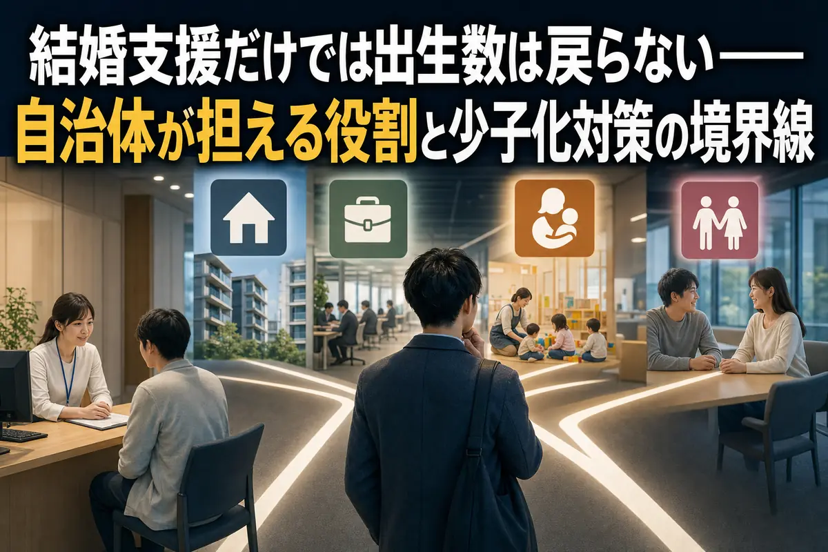 結婚支援と住居・雇用・子育て政策のつながりを考える若者と自治体窓口。
