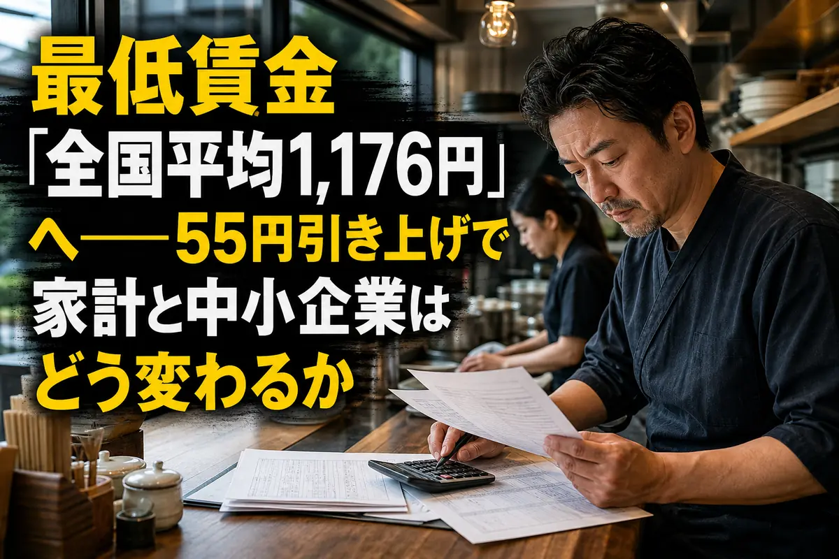 最低賃金の引き上げと人件費への対応を考える日本の小規模事業者。