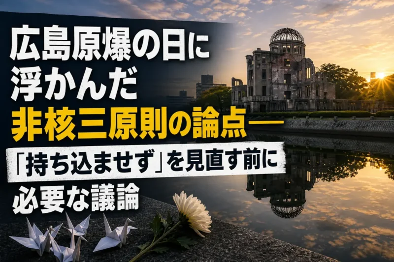 朝の光に包まれた広島の原爆ドームと平和記念公園。