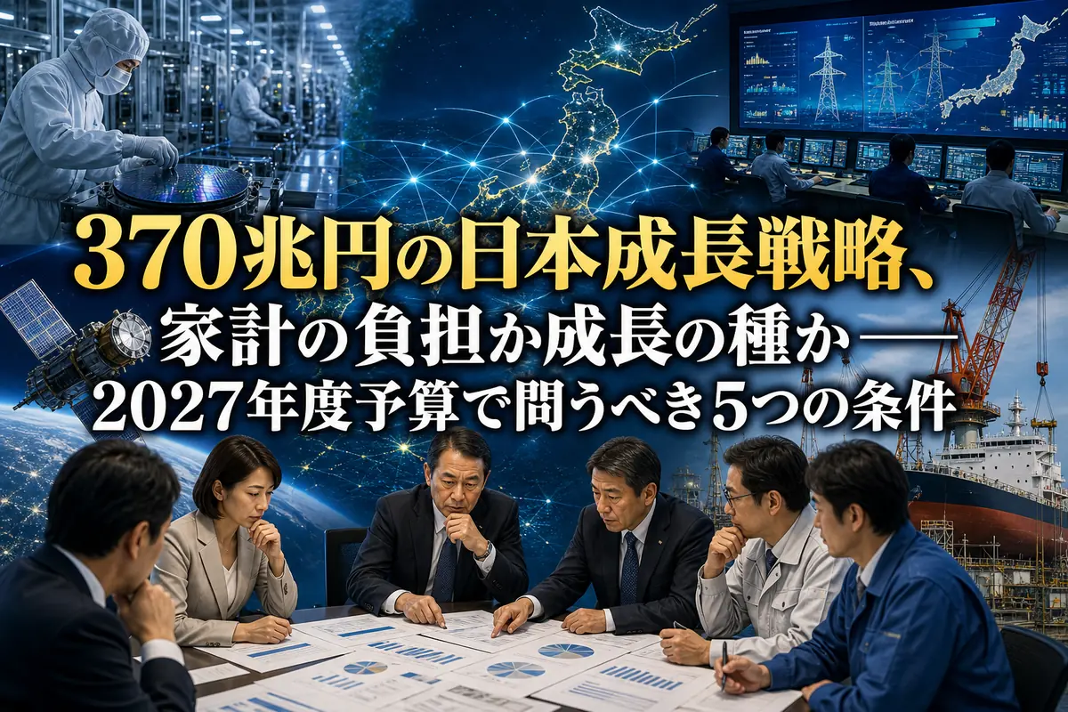 日本の半導体工場やエネルギー網への官民投資を検討する様子。