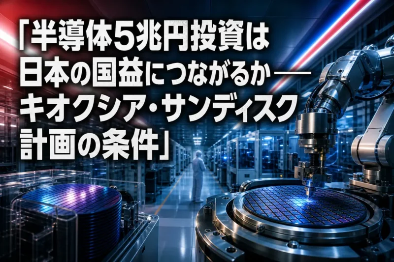 国内の先端半導体工場とメモリー半導体の生産設備を表したイメージ。